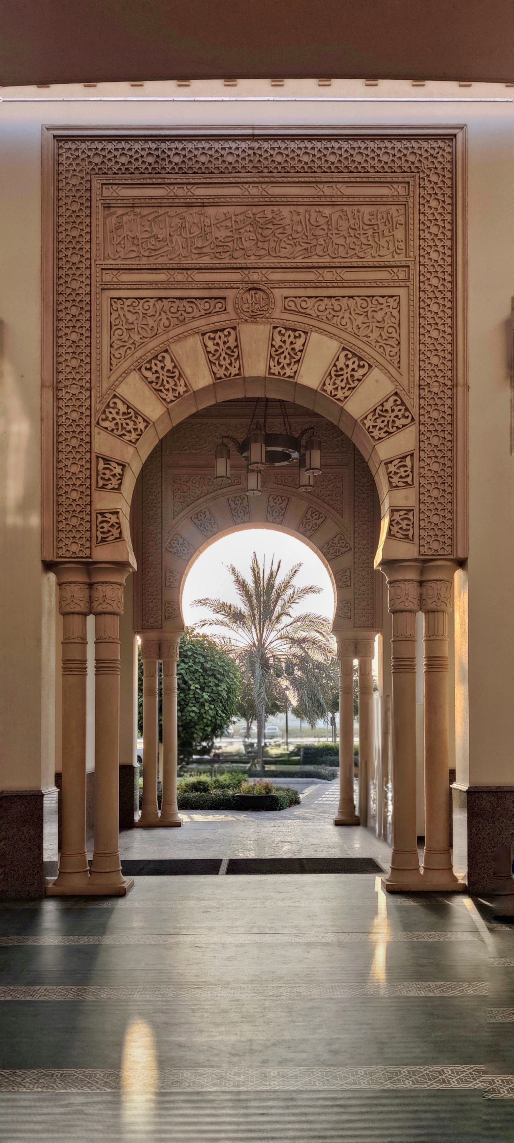 Badr Mosque with ornate decorative cladding and geometric details
